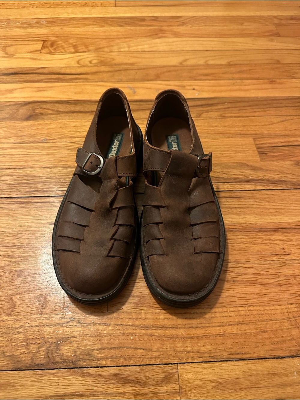 Dexter Brown Leather Men's Fisherman-Style Slip-On Loafers